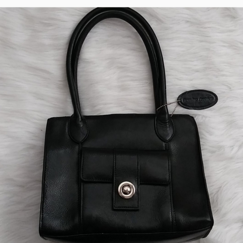 Wilson's Leather Classic Black Satchel Handbag